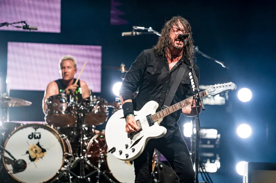 Josh Freese and Dave Grohl of Foo Fighters perform duing 2023 Bonnaroo Music And Arts Festival on June 18 2023 in Manchester