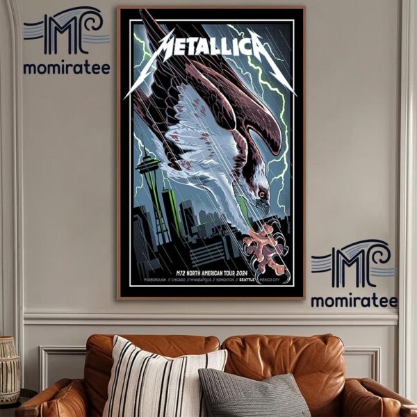 Metallica Exclusive Pop-Up Shop Poster The Eagle For M72 Seattle At Lumen Field Seattle WA US August 30th And September 1st 2024 Home Decor Poster Canvas