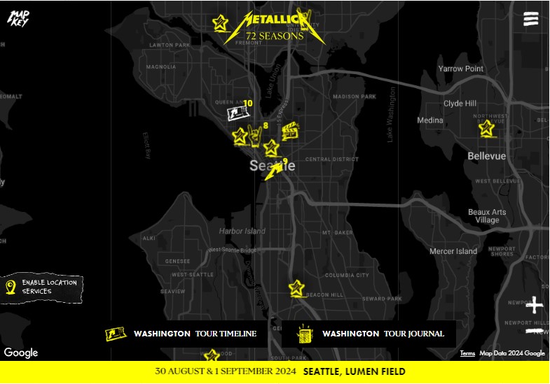 Metallica M72 North America Tour 2024 World Tour M72 Seattle Washington US