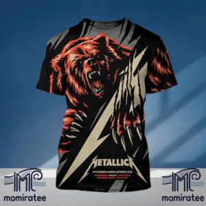 Metallica World Tour M72 North American Tour 2024 Exclusive Pop-Up Shop Poster The Red Black Bear For M72 Chicago IL US All Over Print Shirt