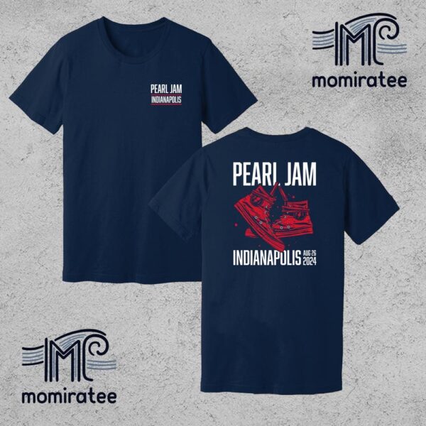 Pearl Jam Indianapolis Dark Matter Show The Red Converse Event Poster At Ruoff Music Center Noblesville Indianapolis Indiana August 26th 2024 Two Sides Unisex T-Shirt