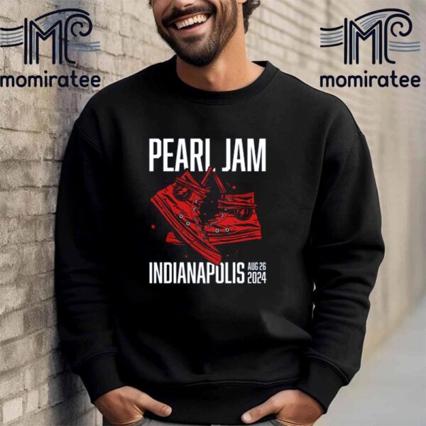 Pearl Jam Indianapolis Dark Matter Show The Red Converse Event Poster At Ruoff Music Center Noblesville Indianapolis Indiana August 26th 2024 Unisex T-Shirt