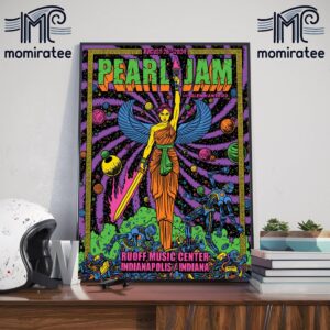 Pearl Jam Indianapolis With Glen Hansard Dark Matter Show Event Poster At Ruoff Music Center Noblesville Indianapolis Indiana August 26th 2024 Home Decor Poster Canvas