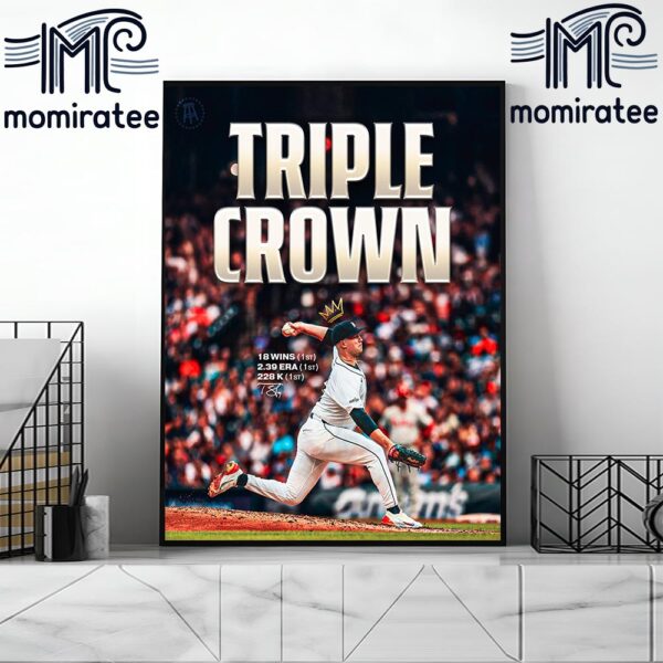 2024 MLB American League Pitching Triple Crown Winner Is Tarik Skubal Of Detroit Tigers Home Decor Poster Canvas