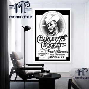 Charley Crockett And The Blue Drifters At Moody Amphitheater In Austin TX September 6th 2024 Home Decor Poster Canvas