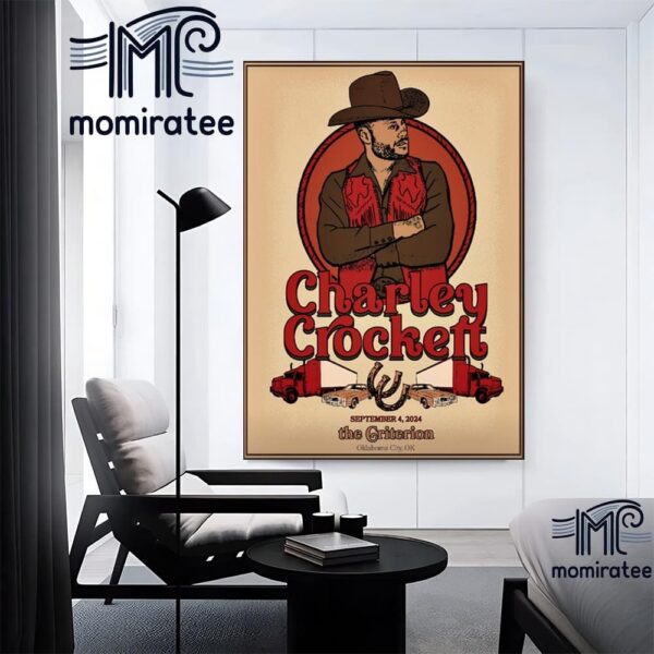 Charley Crockett Show Poster At The Criterion In Oklahoma City OK September 4th 2024 Home Decor Poster Canvas