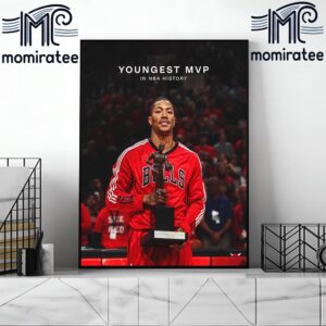 Chicago Bulls Derrick Rose Youngest MVP In NBA History Home Decor Poster Canvas