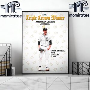 Congratulations To Tarik Skubal Is The MLB American League Triple Crown Winner Home Decor Poster Canvas