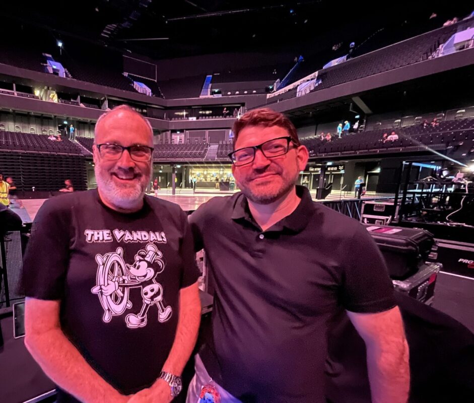 FOH Engineer Greg Nelson with Systems Engineer Andrew Gilchrest