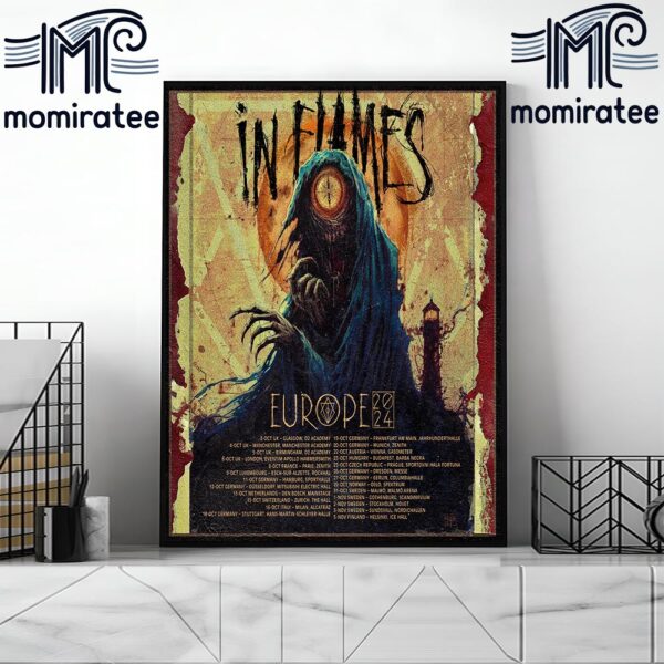 In Flames Europe 2024 Fall Tour The Show Poster With Arch Enemy And Soilwork Kicks Off Home Decor Poster Canvas