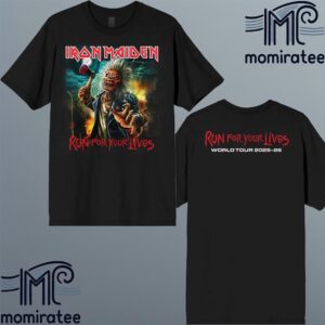 Iron Maiden Run For Your Lives World Tour 2025 2026 Two Sides Classic Music T-Shirt