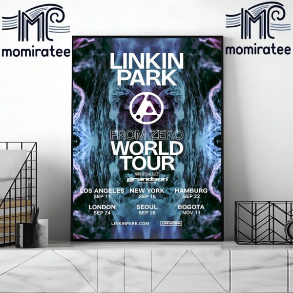 Linkin Park From Zero 2024 World Tour Poster With Special Guest Grandson Home Decor Poster Canvas