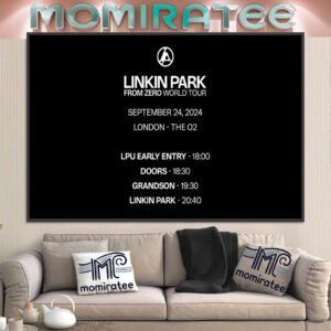 Linkin Park From Zero World Tour Timeline At The O2 London England September 24th 2024 Home Decor Poster Canvas