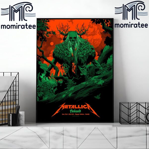 Metallica Exclusive Pop-Up Shop Poster For M72 Helsinki At Olympic Stadium Helsinki Finland June 7th and 9th 2024 Home Decor Poster Canvas