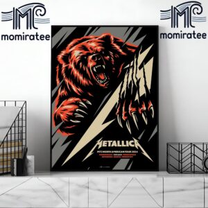 Metallica Exclusive Pop-Up Shop Poster The Red Black Bear For M72 Chicago IL US M72 North American Tour 2024 Home Decor Poster Canvas