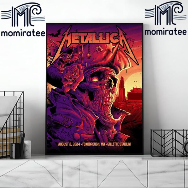 Metallica M72 Foxborough At Gillette Stadium Foxborough MA August 4th 2024 Home Decor Poster Canvas