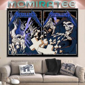 Metallica M72 World Tour M72 North American Tour 2024 No Repeat Weekend Combined Official Poster M72 Chicago At Soldier Field Chicago IL August 9th And 11th 2024 Home Decor Poster Canvas