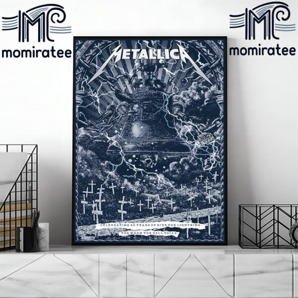 Metallica Ride The Lightning Celebration Poster For Whom The Bell Tolls By Chris Alliston Home Decor Poster Canvas