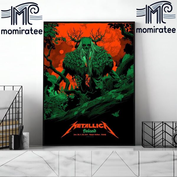 Metallica World Tour M72 Helsinki at the Olympic Stadium in Helsinki Finland June 7th And 09th 2024 Home Decor Poster Canvas