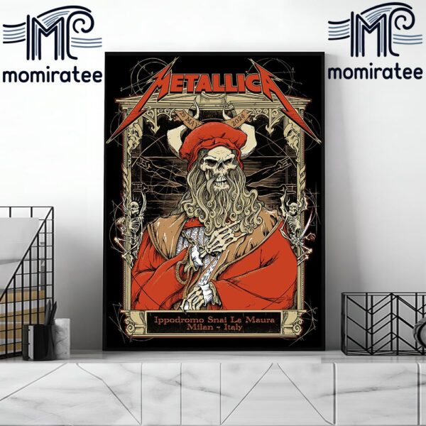 Metallica World Tour M72 Milan I-Days Milano at Ippodromo Snai La Maura Milan Italy May 29th 2024 Home Decor Poster Canvas