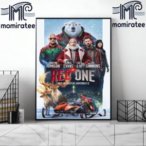 Official Poster Red One Movie With Starring Dwayne Johnson Chris Evans Lucy Liu And JK Simmons Home Decor Poster Canvas