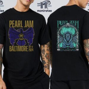 Pearl Jam Baltimore Merch And Official Poster 2024 Dark Matter World Tour At CFG Bank Arena Baltimore MD September 12th 2024 Two Sides Classic T-Shirt