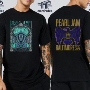 Pearl Jam Baltimore Merch And Official Poster 2024 Dark Matter World Tour At CFG Bank Arena Baltimore MD September 12th 2024 Two Sides Unisex T-Shirt