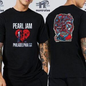 Pearl Jam Philadelphia Dark Matter World Tour 2024 With Glen Hansard Night 2 At Wells Fargo Center Philadelphia PA September 9th 2024 Two Sides T-Shirt