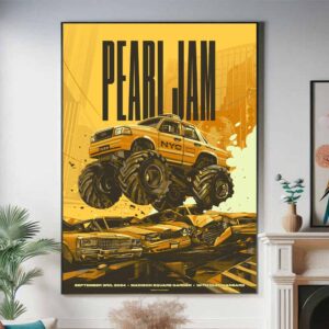 Pearl Jam With Glen Hansard At Madison Square Garden In New York City On September 3rd 2024 Home Decor Poster