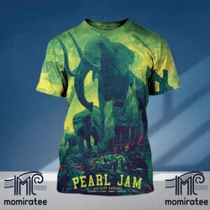 Pearl Jam With Glen Hansard The Elephants Event Poster Art By Daniel Danger For Dark Matter World Tour 2024 At Fenway Park Boston MA September 15-17 2024 AOP Shirt