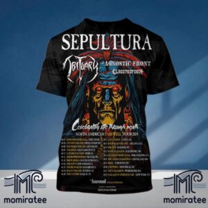 Sepultura With Special Guets Obituary Agnostic Front And Claustrofobia Celebrating Life Through Death North American Farewell Tour 2024 All Over Print Shirt