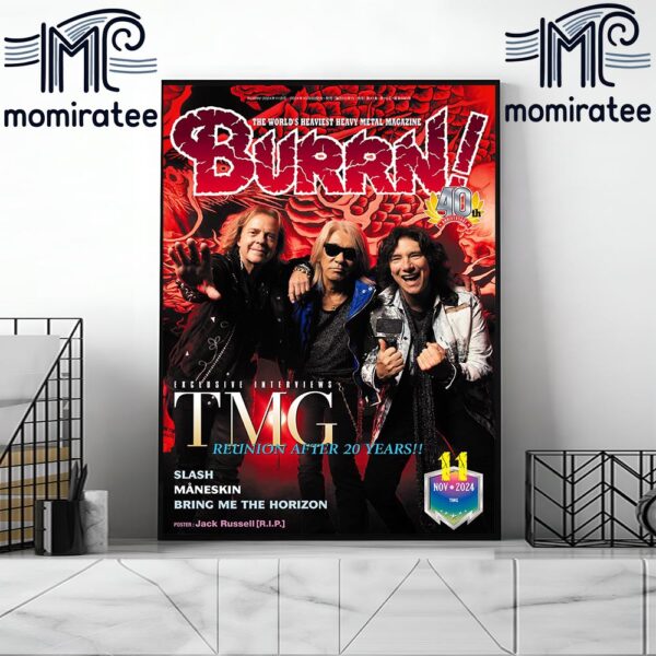 TMG Reunion After 20 Years On The Cover Burrn November Issue The Worlds Heaviest Heavy Metal Magazine Home Decor Poster Canvas