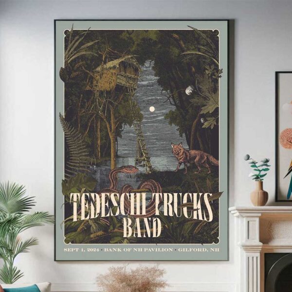 Tedeschi Trucks Band Bank Of NH Pavillion Gilford NH On September 1st 2024 Decor Poster