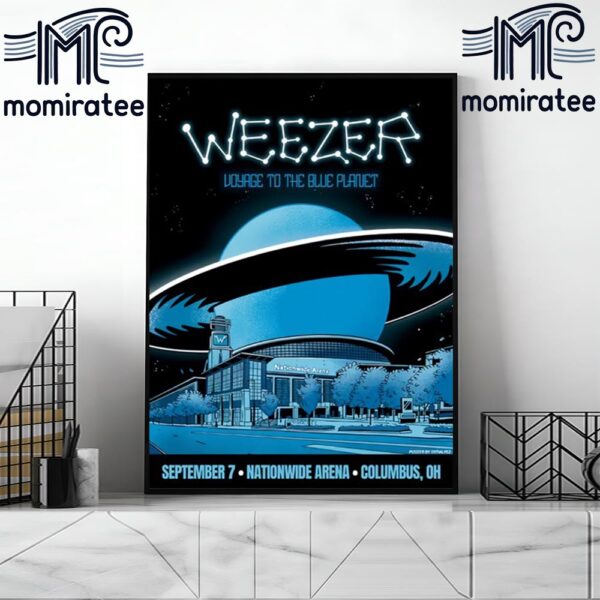 Weezer Voyage To The Blue Planet At Nationwide Arena In Columbus OH September 7th 2024 Home Decor Poster Canvas