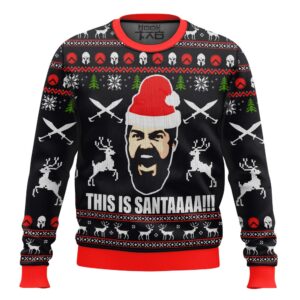 300 Sparta This is Santaaa Christmas Best Holiday Christmas Ugly Sweater Gifts For Family