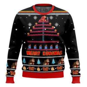 80s Arcade Game Donkey Kong Best Holiday Christmas Ugly Sweater Gifts For Family