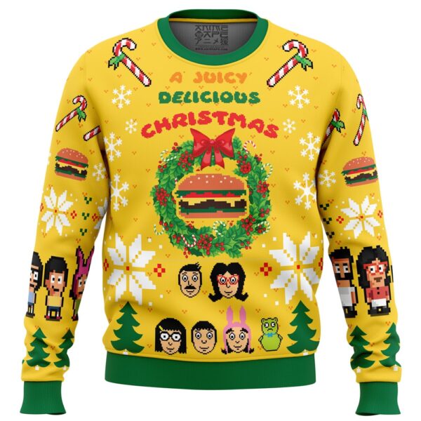 A Juicy Delicious Christmas Bob’s Burgers Gifts For Family Holiday Christmas Ugly Sweater