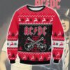 ACDC Angus Young Hold Lightning Gifts For Family Holiday Christmas Ugly Sweater