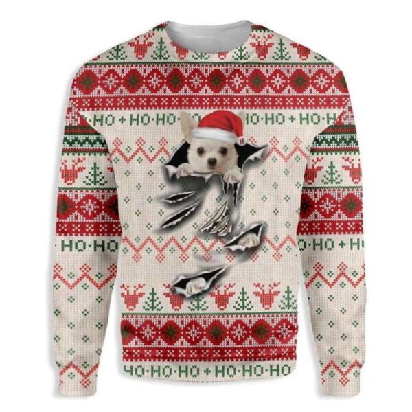 Adorable Chihuahua Dog Scratch Christmas Best Holiday Christmas Ugly Sweater Gifts For Family