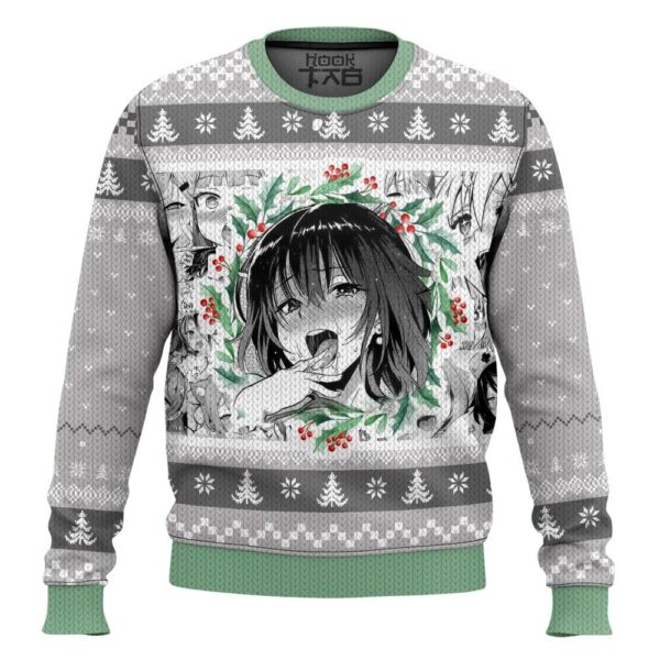 Ahegao Manga Girl Christmas Best Holiday Christmas Ugly Sweater Gifts For Family