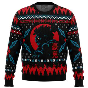 Akuma Street Fighter Gifts For Family Holiday Christmas Ugly Sweater