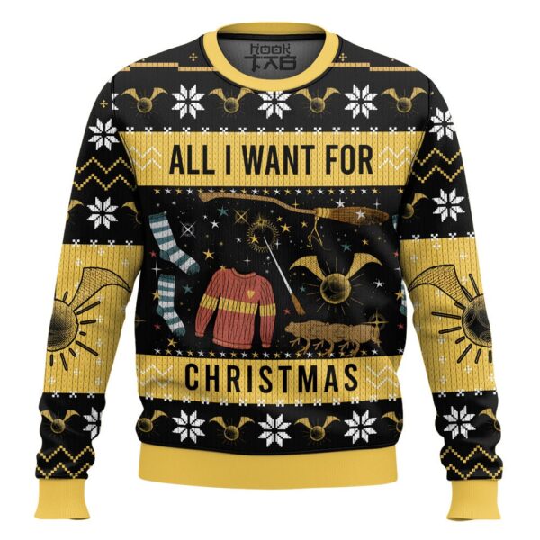 All I Want For Christmas Harry Potter Best Holiday Christmas Ugly Sweater Gifts For Family