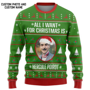 All I Want For Christmas Is My Crush Custom Photo Custom Text Best Holiday Christmas Ugly Sweater Gifts For Family