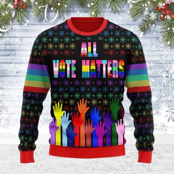 All Vote Matters Gifts For Family Holiday Christmas Ugly Sweater