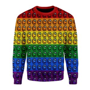 Among Us Gay Pride Best Gifts For Family For Holiday Christmas Ugly Sweater