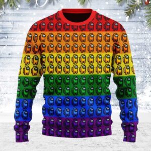 Among Us Gay Pride Gifts For Family Holiday Christmas Ugly Sweater