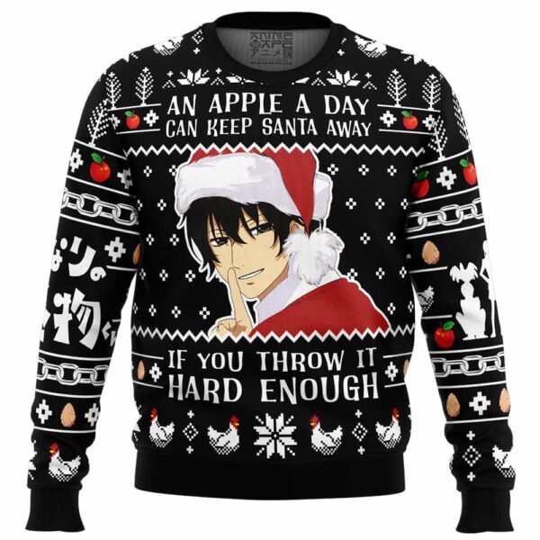 An Apple A Day Can Keep Santa Away If You Throw It Hard Enough My Little Monster Gifts For Family Holiday Christmas Ugly Sweater