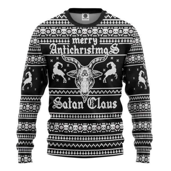 Antichristmas Satan Claus Gifts For Family Holiday Christmas Ugly Sweater Custom