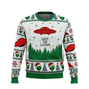 Area 51 Get In Loser Anime Gifts For Family Holiday Christmas Ugly Sweater