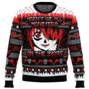 Aren’t We All Monster On The Inside Elfen Lied Gifts For Family Holiday Christmas Ugly Sweater